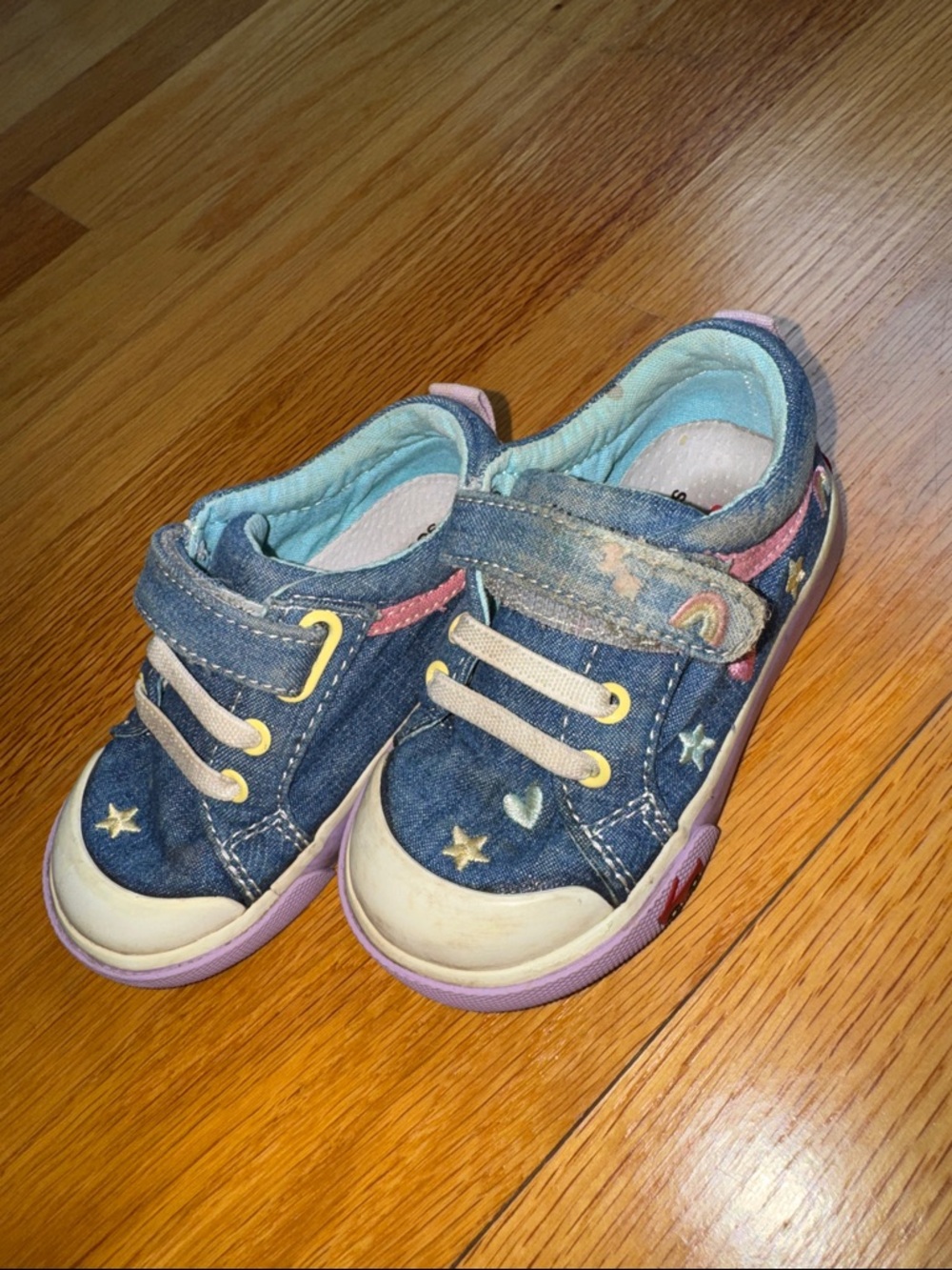 See Kai run Denim Star & Rainbow Sneakers